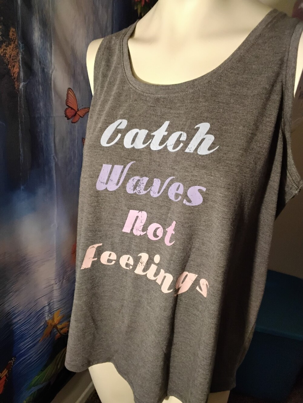 Grayson Threads Hello Gorgeous Women's XXL "Catch Waves Not Feelings" Tank Top